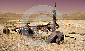 Rusty tractor trailer part