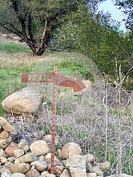 Rusty Trailhead Arrow Sign