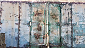 Rusty train carriage doors