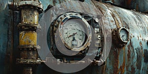 Rusty Train Clock Close Up