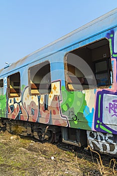 Rusty train wagons