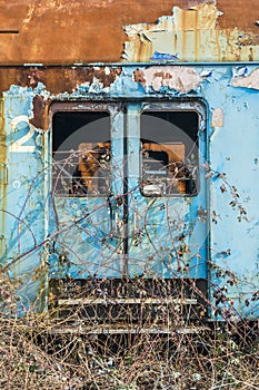 Rusty train wagons