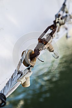 Rusty Turnbuckle attached to wire rope