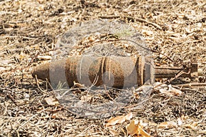 Rusty unexploded bombs from the war