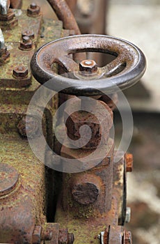 Rusty valve in a steel factory