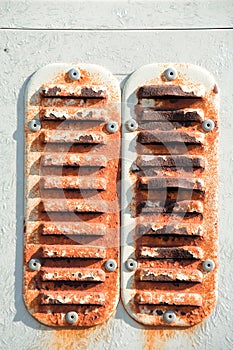 The rusty ventilating panel