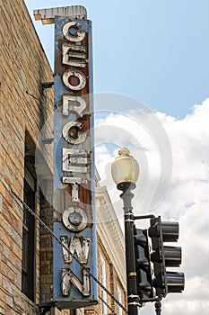 Rusty vintage Georgetown sign in Washington DC