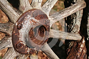 Rusty wagon wheel