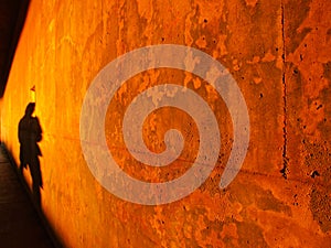 Rusty wall red light background