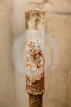 Rusty water pipe after thirty years of operation.