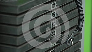 Rusty weight stack in a gym