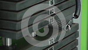 Rusty weight stack in a gym