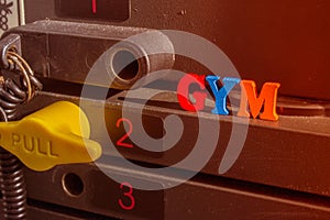 Rusty weight stack in a gym