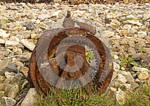 Rusty windless from a fishing boat.