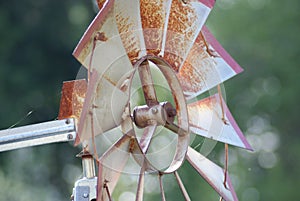 Rusty windmill closeup
