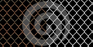 Rusty wire chain link fence