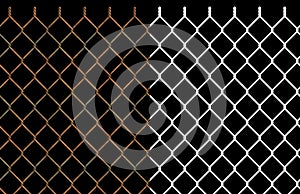 Rusty wire chain link fence