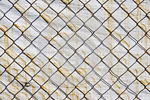 Rusty wire fences with white background