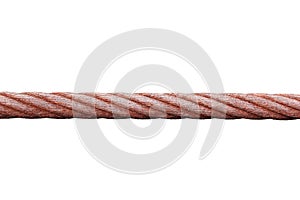 Rusty wire rope sling isolated on white background