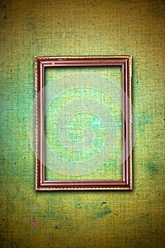 Rusty wooden frame on abstract background
