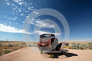Rusy Model T on Route 66 in the Painted Desert National Park in Arizona USA