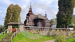 Wooden Greek Catholic Church in Rusky Potok, Slovakia.