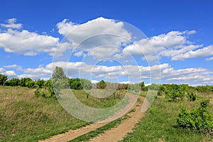 Rut road in steppe