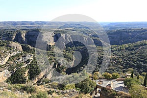 Ruta del abrigo de Chimiachas in Sierra de Guara in Huesca, Spain. photo