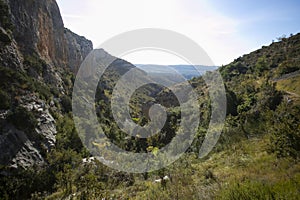 Ruta del abrigo de Chimiachas in Sierra de Guara in Huesca, Spain. photo