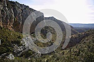 Ruta del abrigo de Chimiachas in Sierra de Guara in Huesca, Spain. photo