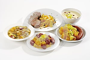 Rutabaga vegetables with meat, various dishes