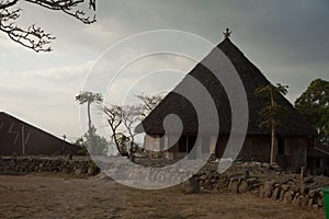 Ruteng Puu tradtional village, houses typical for the Manggarai district in Flores.