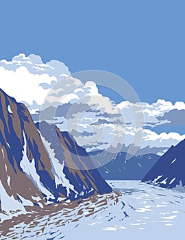 Ruth Glacier in Denali National Park in Alaska WPA Poster Art