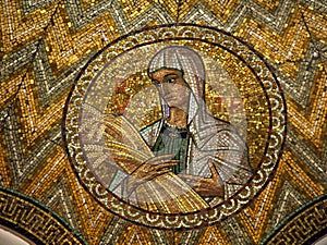Ruth, mosaic, Church of Hagia Maria Zion, Jerusalem