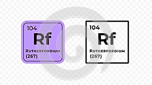 Rutherfordium, chemical element of the periodic table vector