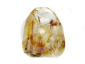 Rutilated quartz geological crystal