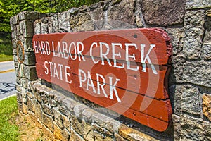 Hard Labor Creek State Park road entrance sign