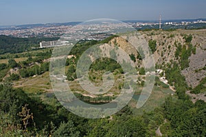 Ruzenin lom (Hady, Brno) recultivated quarry on the edge of the urban agglomeration of Brno in the Czech Republic