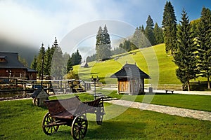 Ruzomberok - Cutkovska Valley: An old horse carriage in the area of entrance to Cutkovska valley.