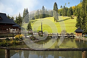 Ruzomberok - Cutkovska Valley: A small pond in the middle in the area of entrance to Cutkovska valley.