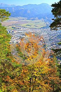 Ruzomberok from hill Cebrat, Slovakia