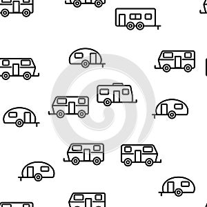 Rv Camper Cars Vehicle Vector Seamless Pattern