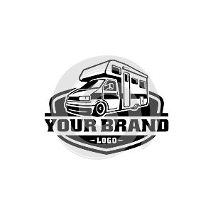 RV - camper van - snail camper - caravan - motor home illustration logo vector