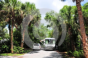 RV car in campground site