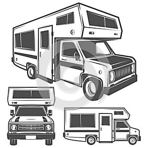 Rv cars Recreational Vehicles Camper Vans Caravans emblems,logo,sign,design elements photo