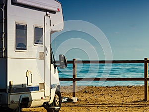 Rv motor home camping on beach