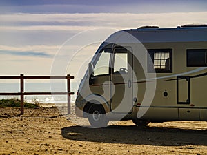 Rv motor home camping on beach