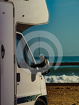 Rv motor home camping on beach