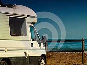 Rv motor home camping on beach