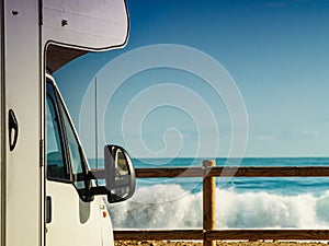 Rv motor home camping on beach